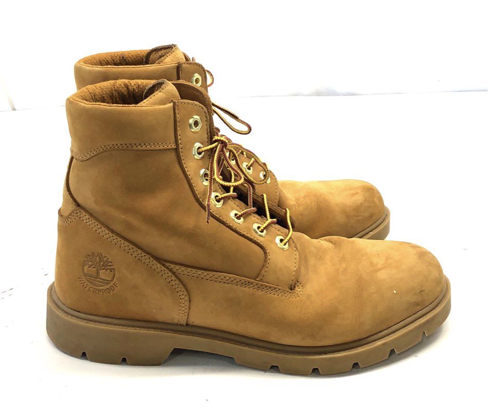 Timberland Basic 6-Inch Waterproof Boot Wheat Nubuck Mens Size 9.5