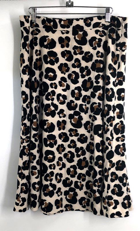 Ann Taylor Factory Women's Cheetah Leopard Print A-Line Midi Skirt NWT Sz 10