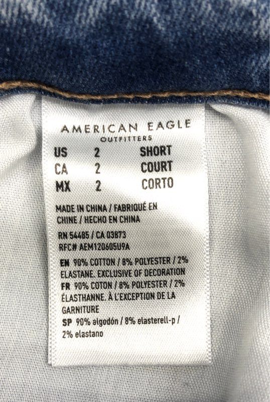 American Eagle Women's Blue Ne(x)t Level Stretch Distressed Skinny Jeans Sz 2S