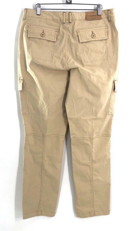 L.L.Bean Women's Stretch Canvas Cargo Pants Boulder Tan Favorite Fit NWT Sz 12