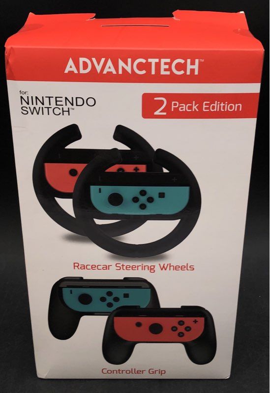 Advanctech Nintendo Switch LED Protective Cover & Steering Wheel Grip Lot