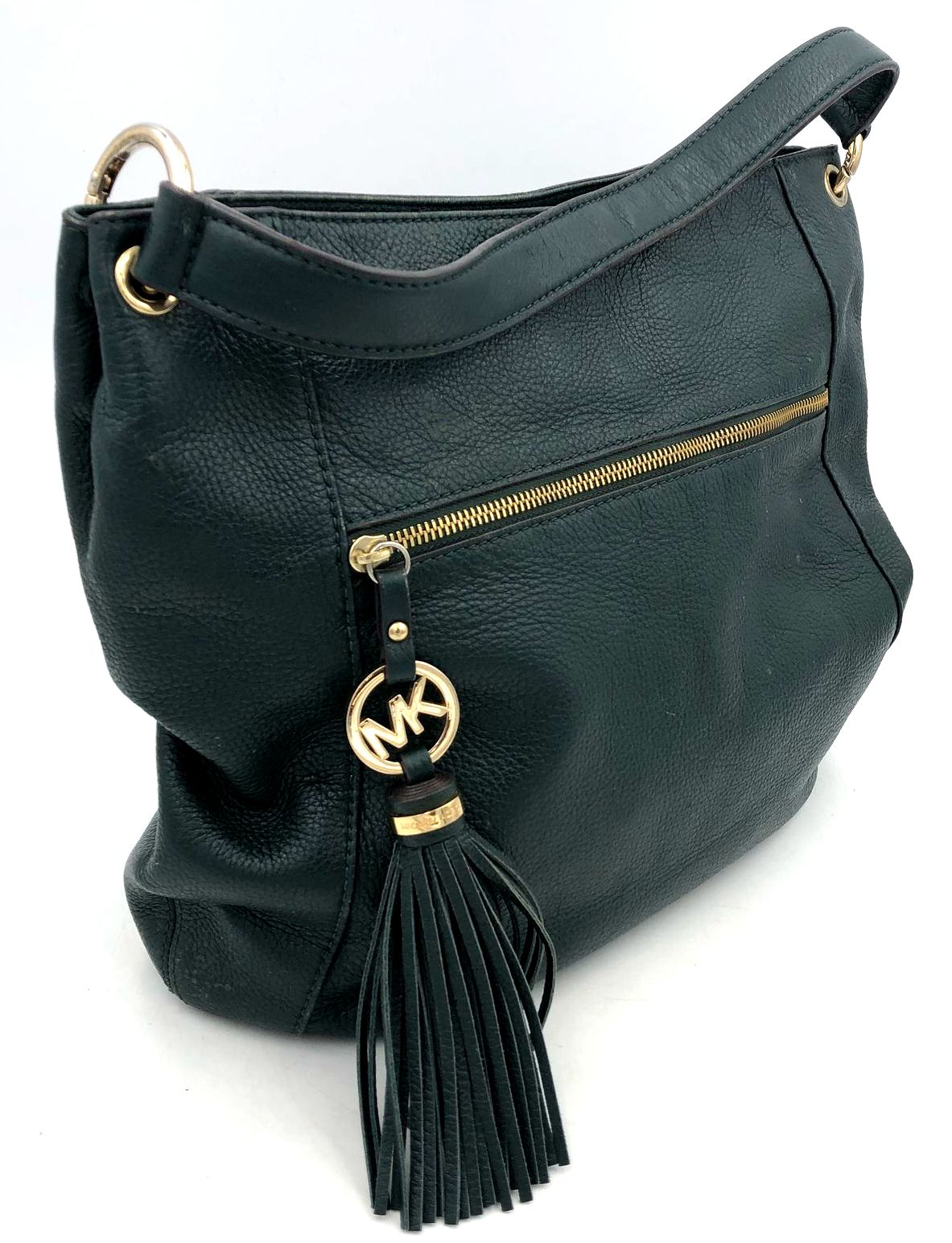 Authentic Michael Kors Forest Green Luxury Leather Shoulder Bag - COA Included