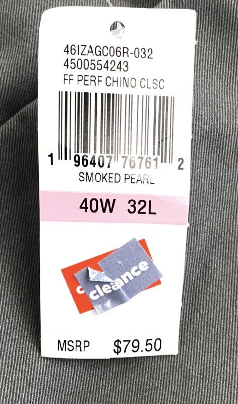 NWT Izod Men's Smoked Pearl Chino Pants - Size 40x32