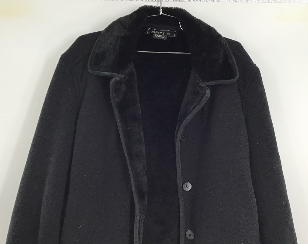 Coaco Women&#39;s Black Collared Winter Jacket - Size Medium