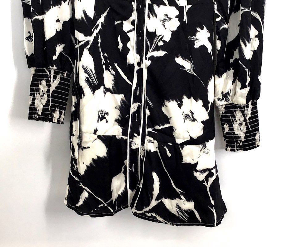 Allison New York Women's Dylan Mini Dress Black Ivory Floral NWT Sz L