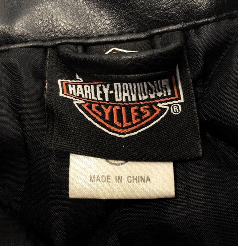 Harley-Davidson Boys Racing Stripe Biker Faux Leather Jacket Sz 7