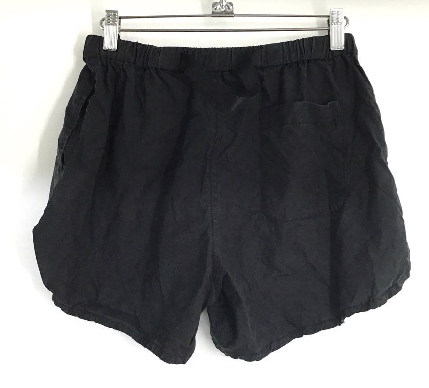 John Elliott Men's Black Belted Twill Shorts Elastic Waist Sz 0