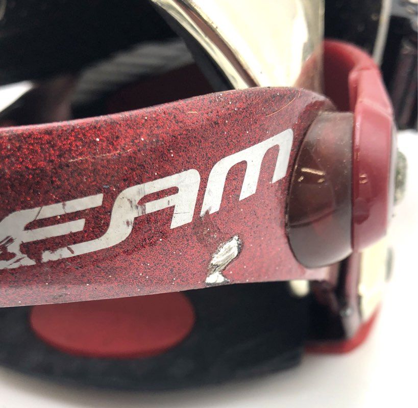 Ride King Snowboard Bindings Maroon Metallic Red Pair Team Series