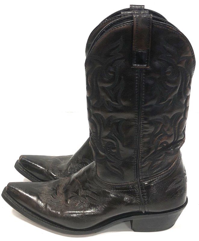 Laredo 6862 Black Leather Western Cowboy Boots Men's Size 11D