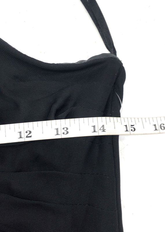 Alex Evenings Women's Black One Shoulder Draped Ruched Cocktail Dress Sz 6 NWT