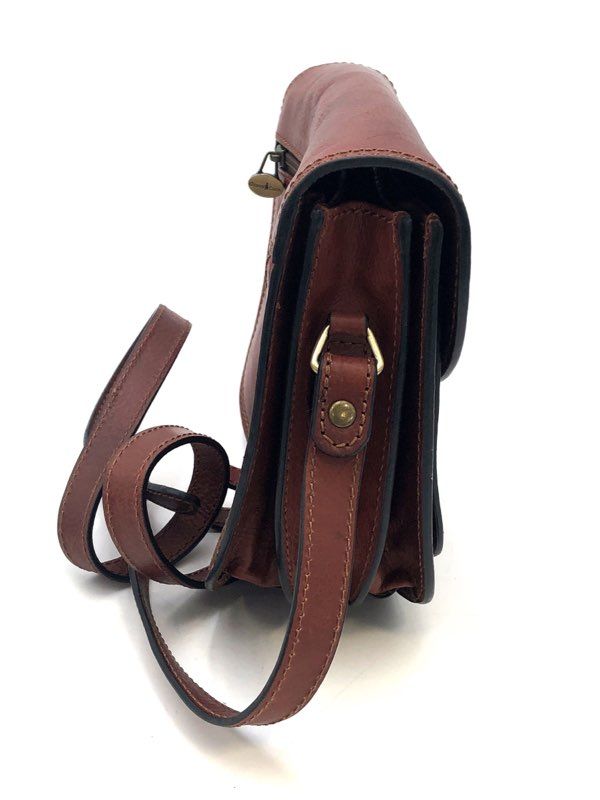 Gianni Conti Brown Leather Multi-Compartment Crossbody Shoulder Bag