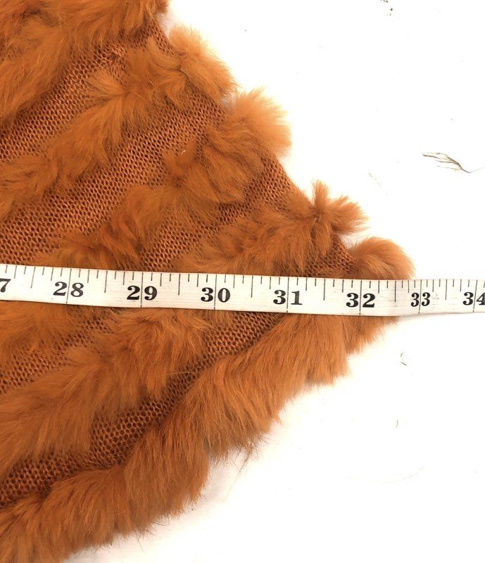 Wilsons Leather Maxima Women's Burnt Orange Knit Fur Trim Poncho OSFA