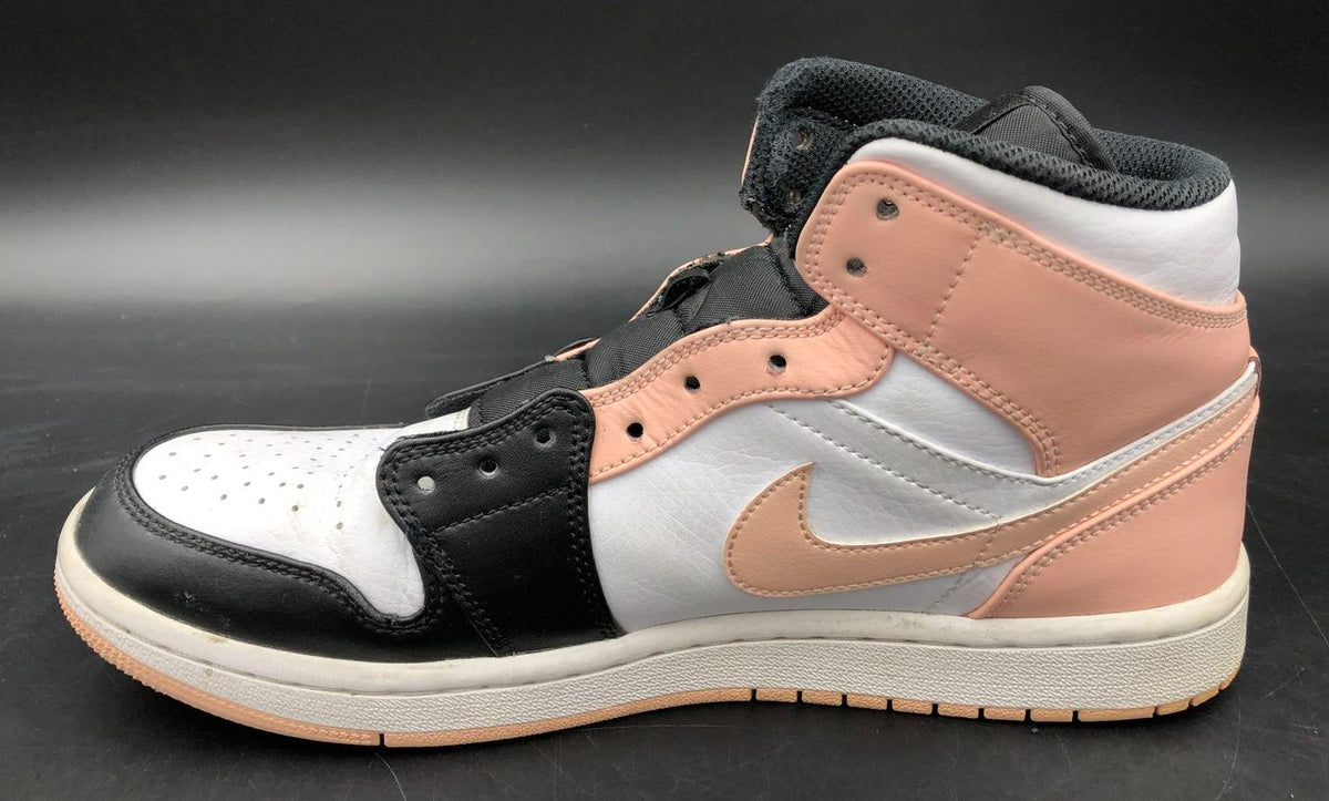 Nike Jordan 1 Mid &#39;Crimson Tint&#39; Men&#39;s White/Black/Pink Sneakers - Size 8 (+COA)