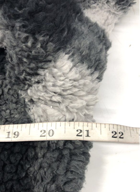 Ramatex Cabin Fever Men's Gray Black Buffalo Plaid Sherpa Pullover Fleece Sz M