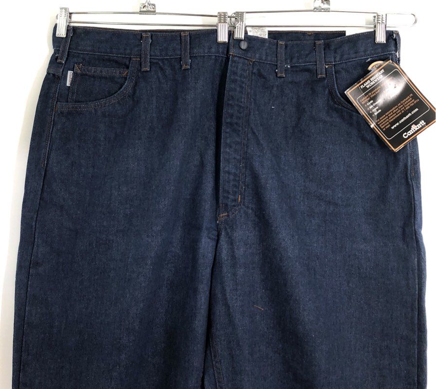 Carhartt Men's Flame Resistant FR Jeans Dark Wash FRB150 Made in USA NWT 46x36