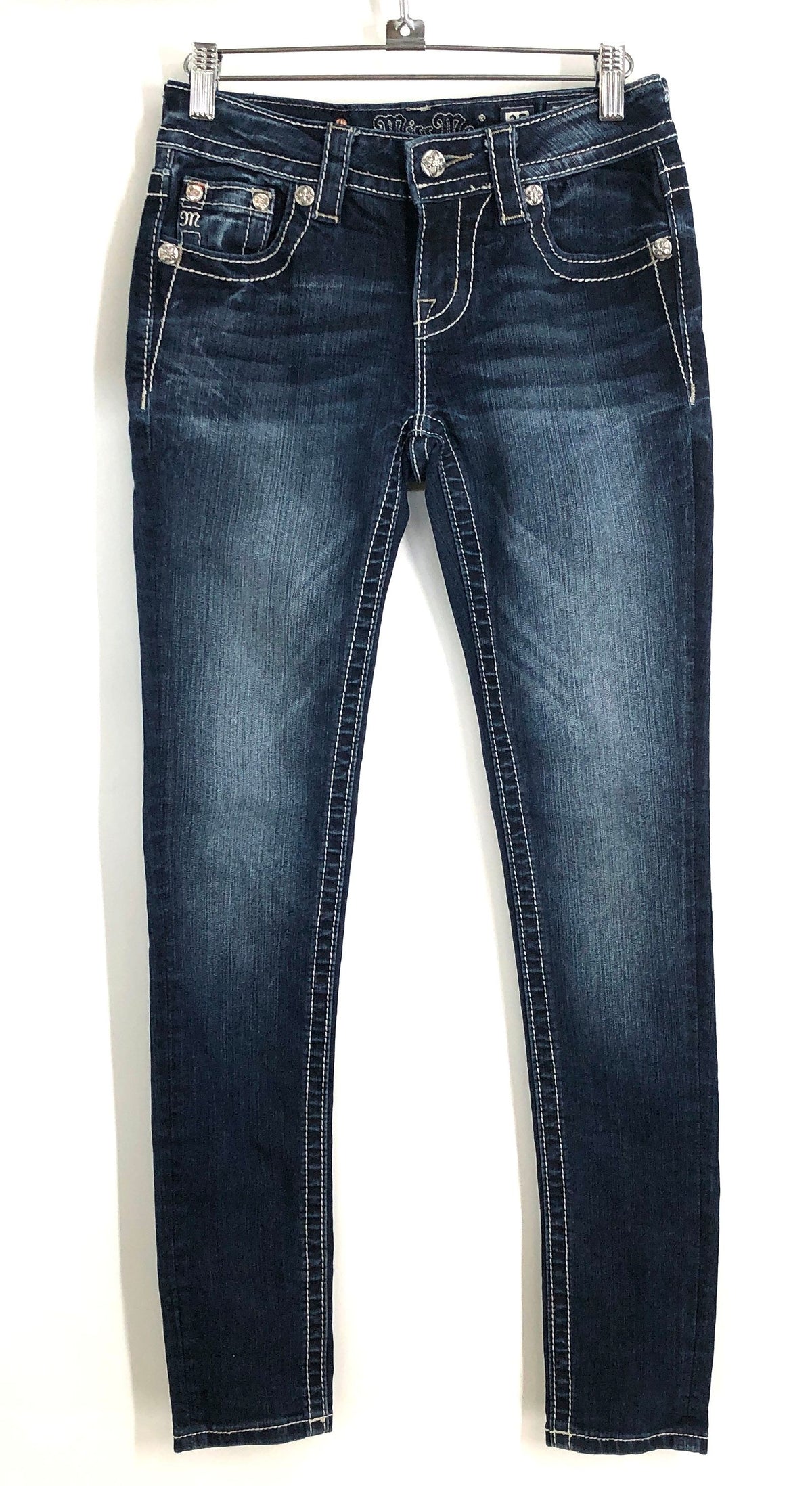 True Religion Women's Dark Wash Mid-Rise Skinny Jeans Sz 42