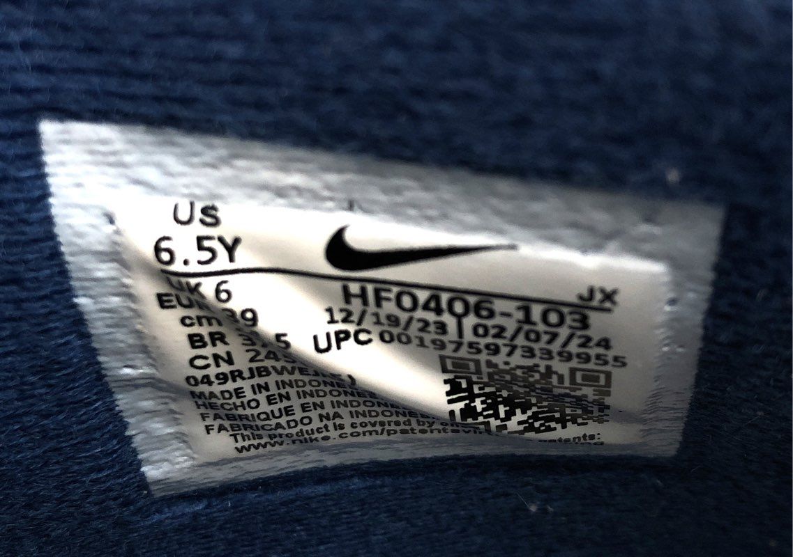 Nike Air Flight 89 White Military Blue Basketball Sneakers Youth Size 6.5Y