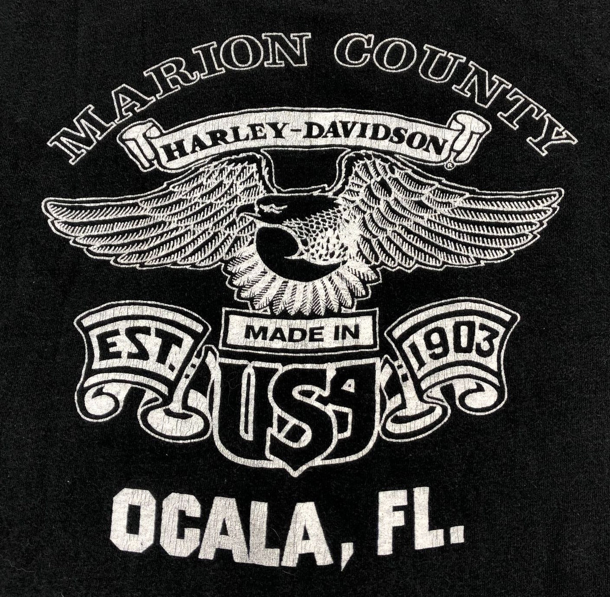 Vintage 1983 Harley-Davidson &quot;All American Machine&quot; Marion Ocala, FL T-shirt - M