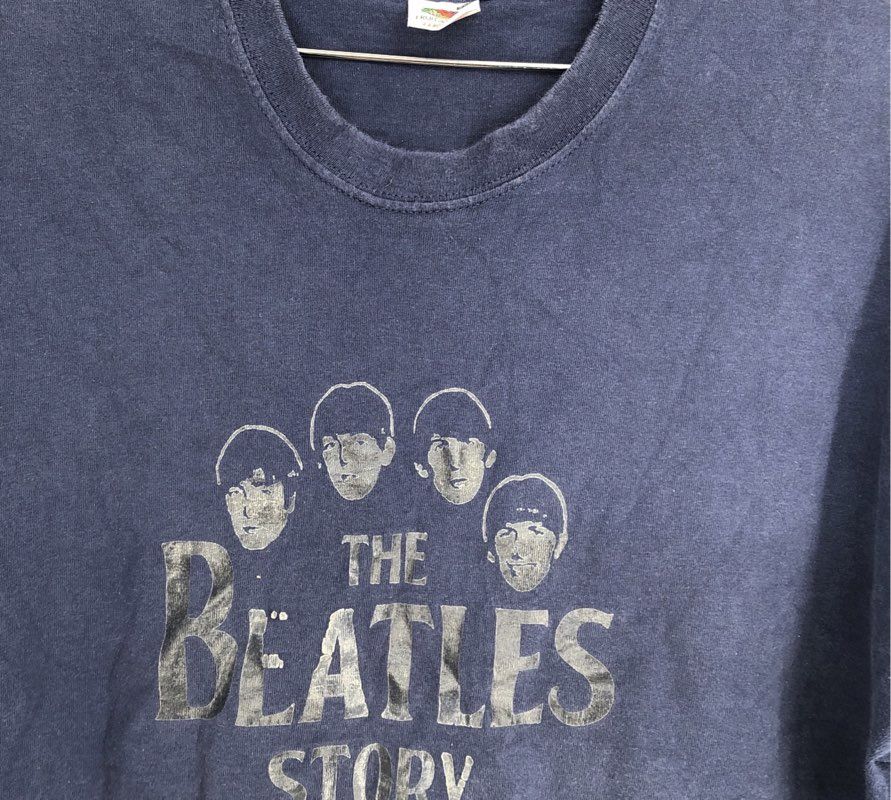 Fruit Of The Loom Men&#39;s Blue The Beatles Story Band T-Shirt - Size 2XL