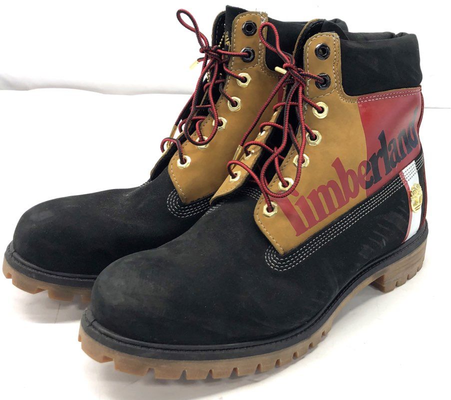 Timberland 6-Inch Premium Multi-Color A29NW Black Wheat Red Boots Men's Size 12