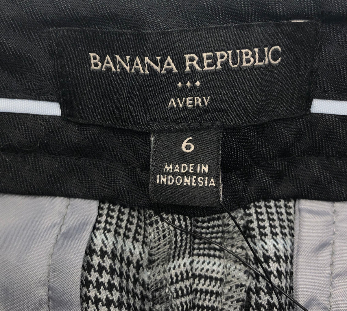 Banana Republic Women's Avery Gray Glen Plaid Slim Ankle Pants Sz 6 NWT