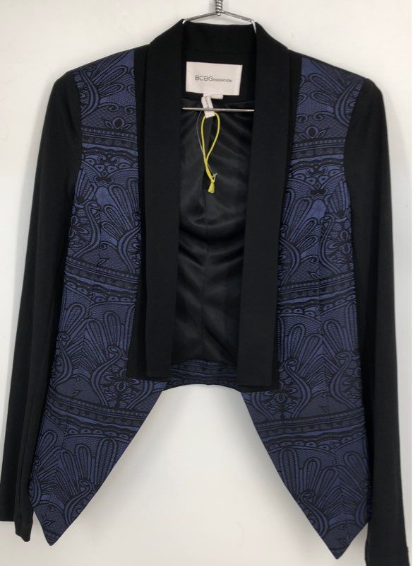 BCBGeneration Womens Blue Black Blazer - Size 2XS