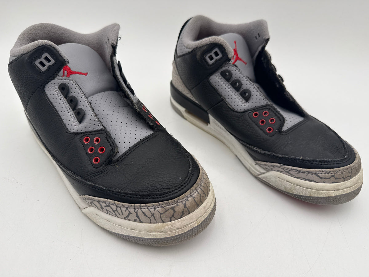 Nike Air Jordan 3 Retro Black Cement 2024 GS Sneakers Size 7Y COA