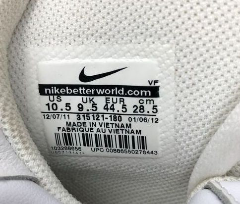 Nike Air Force 1 High White Vivid Orange Sneakers Men's Size 10.5 COA