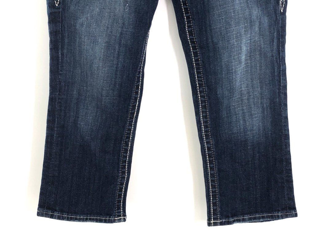 Rock Revival Women's Rubella EP Capri Jeans Dark Wash Embellished Pockets Sz 27