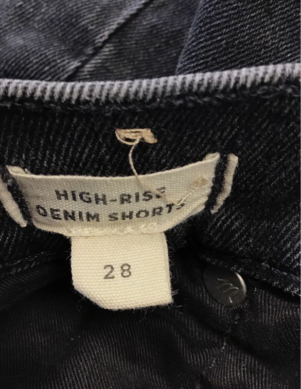 Madewell Women's High-Rise Denim Shorts Lot of 2 Black Gray Raw Hem Sz 28