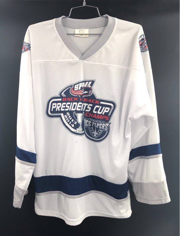 Coyote Promotions Pensacola Ice Flyers Signed Hockey Jersey Presidents Cup Small