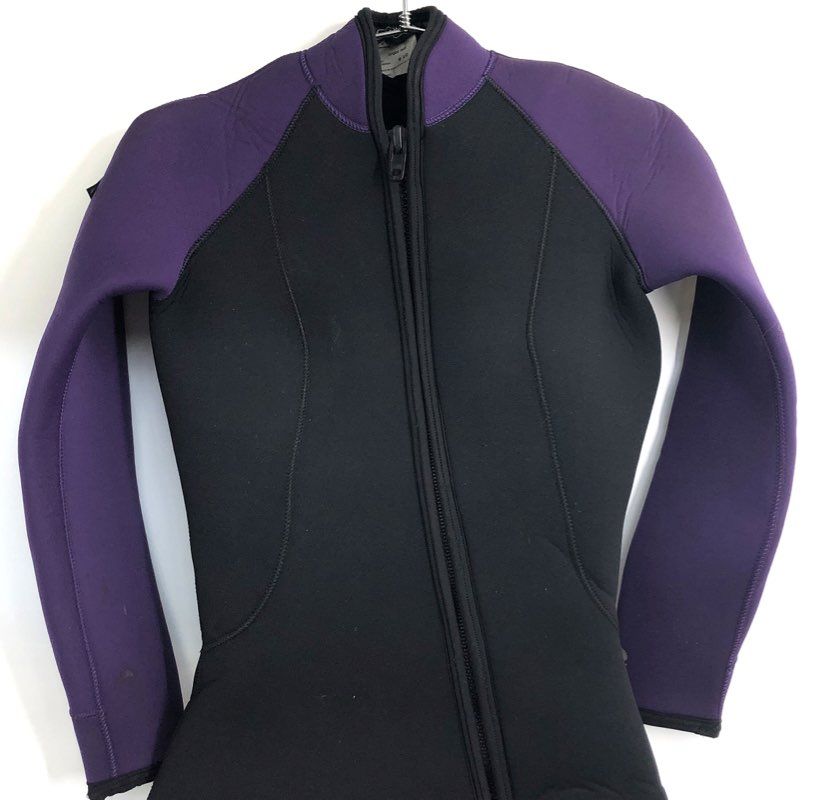 BARE Sport 7mm Neoprene 2-Piece Wetsuit Size 9-10 Black & Purple Made in Canada