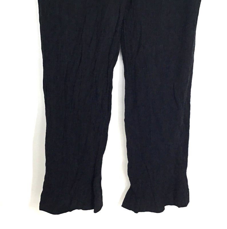 Madewell Women's Black Textured Elastic Waist Pull On Straight Leg Pants Sz S
