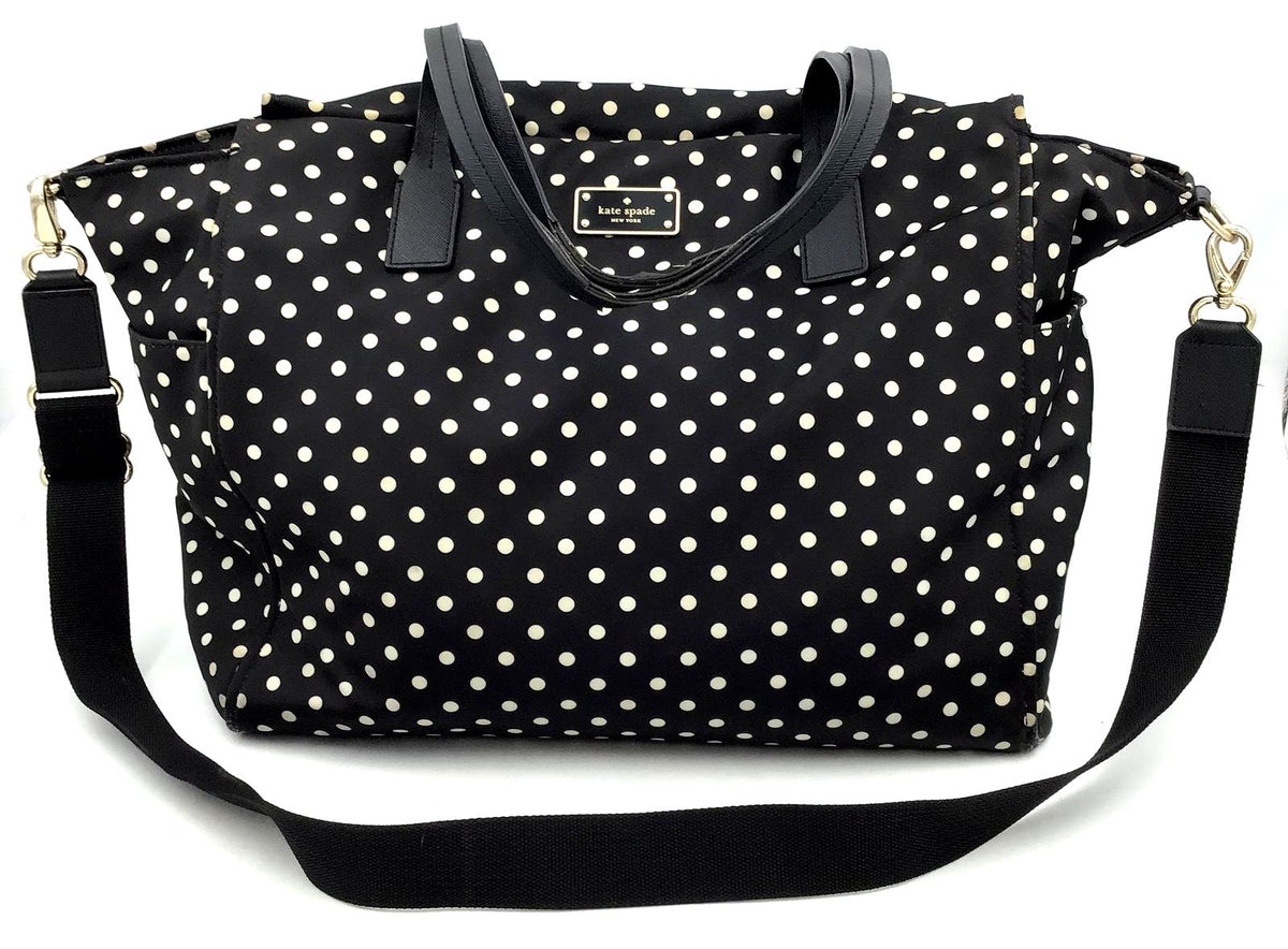 Authentic Kate Spade New York Women&#39;s Black White Luxury Tote Bag - COA Included