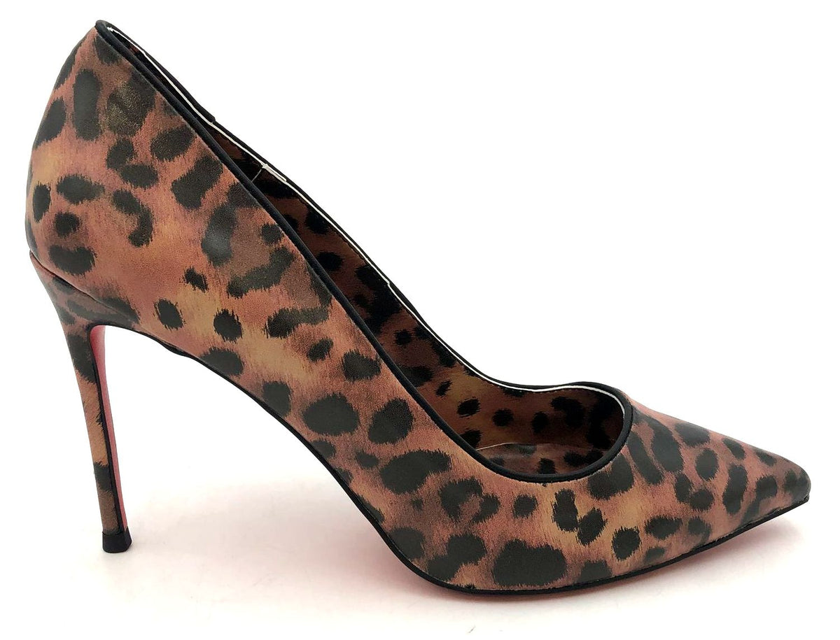 Christian Louboutin Inspired Women's Tan/Brown Cheetah Print Pump Heels - Sz 42