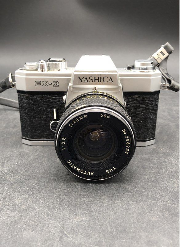Yashica FX-2 Film 35mm SLR Camera With Batteries And Flash