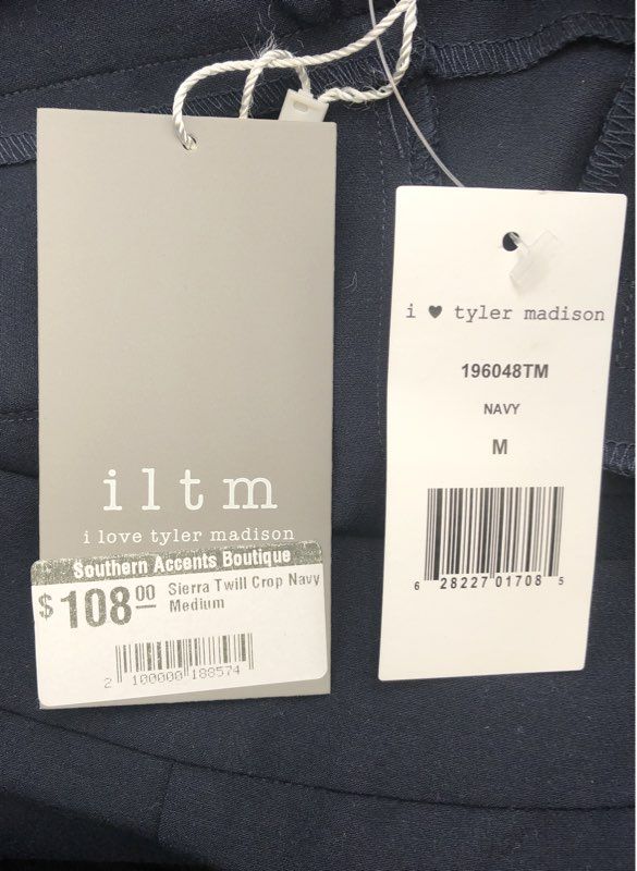 NWT I Love Tyler Madison Women's Navy Blue Cropped Pants - Size M