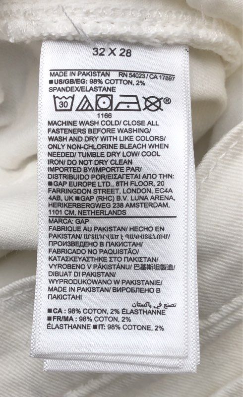Gap Men's Slim White Jeans Soft Wear Denim Stretch Pants 32x28 NWT