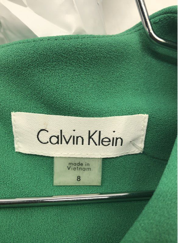 Calvin Klein Women's Sheath Dress Green Colorblock Sleeveless NWT Sz 8