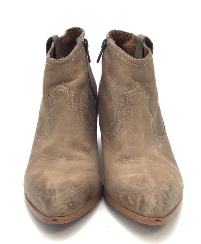 Frye Nora Zip Short Ash Distressed Leather Western Ankle Boots Size 9M