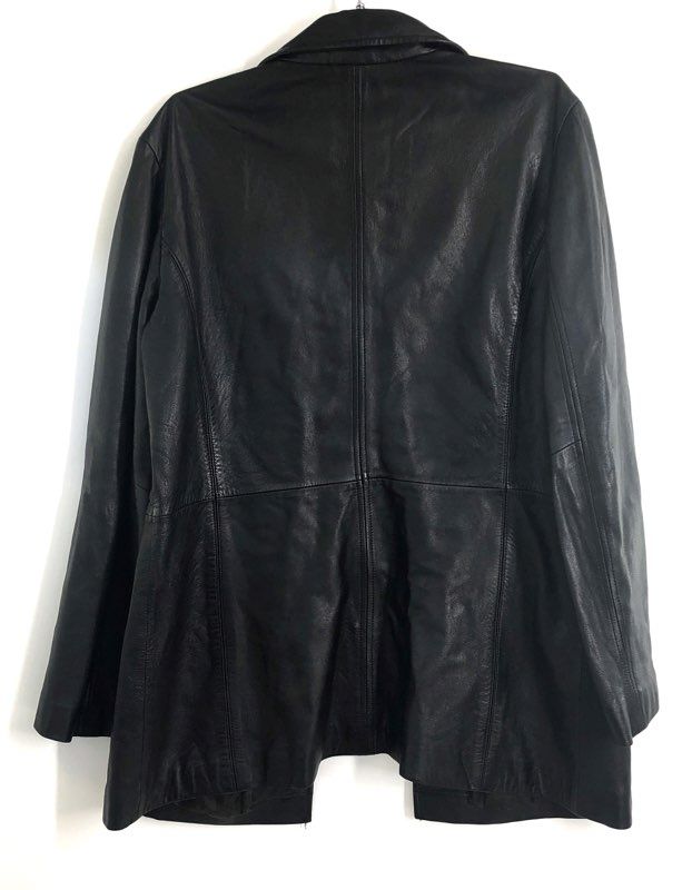 Jacqueline Ferrar Women's Black Genuine Lambskin Leather Jacket Vintage Y2K Sz L