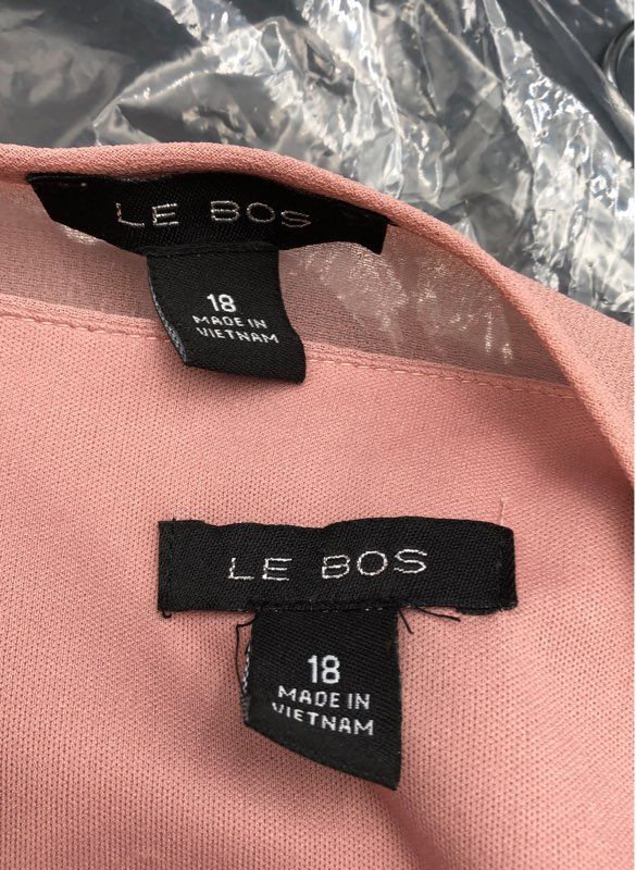 Le Bos Women&#39;s Pink 3-Piece Jacket, Blouse And Pants Suit - Size 18