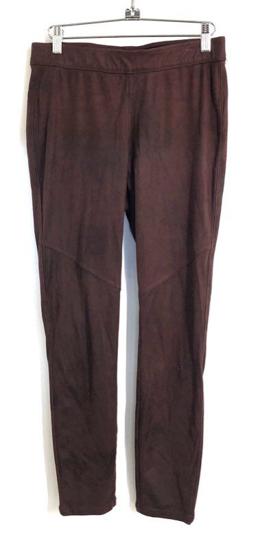 Free People Women's Brown Faux Suede Skinny Moto Legging Pants Sz 27