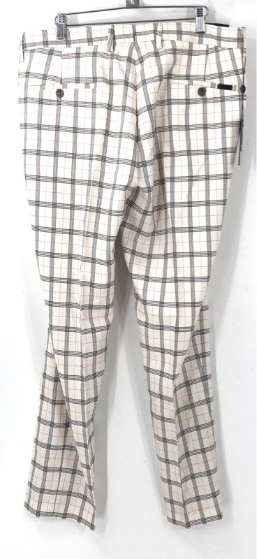 NWT Barabas Women's White Plaid Dress Pants - Size 36
