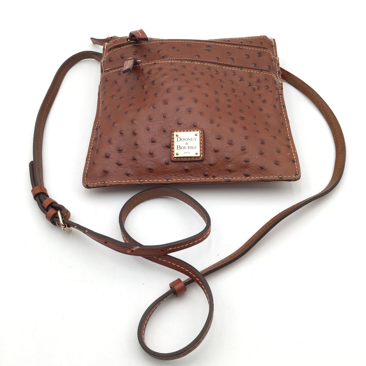 Authentic Dooney &amp; Bourke Women&#39;s Brown Leather Crossbody Bag - COA Included