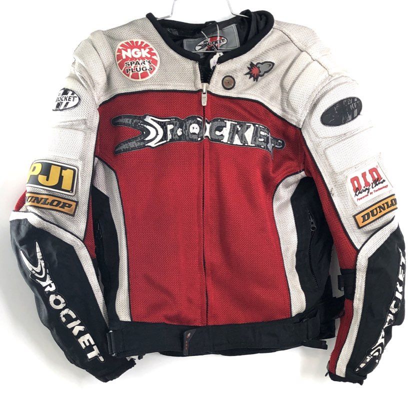 Joe Rocket Men's Vintage Y2K Red Black Mesh Padded Racing Jacket Sz S