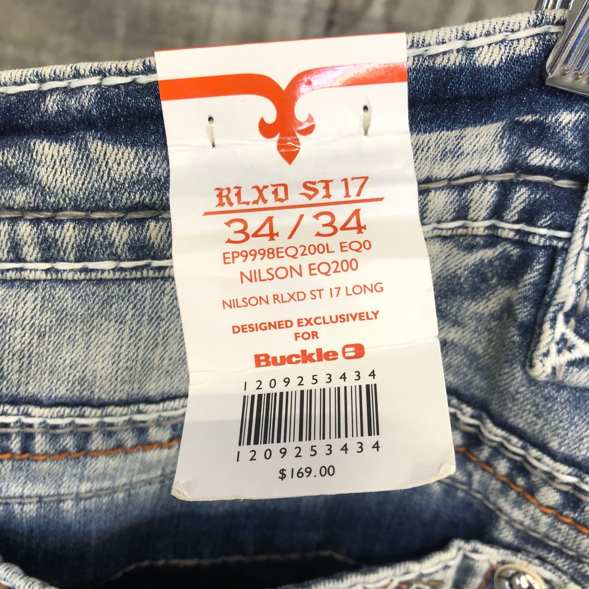 Rock Revival Men's 'Nilson Rlxd St 17' Blue Denim Relaxed Fit Jeans - Size 34/34