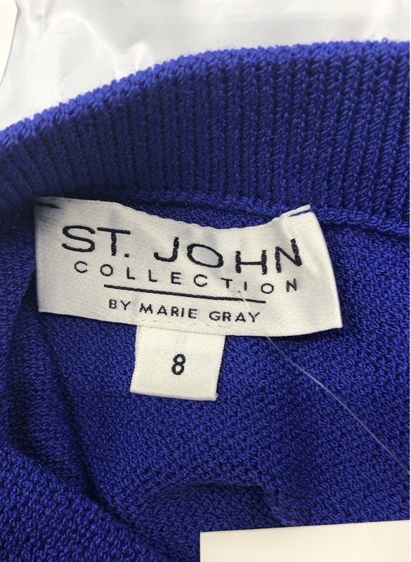 Vintage 90s St. John Collection Women's Royal Blue Santana Knit Skirt Sz 8