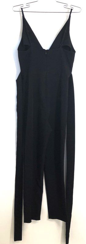 ASOS Women's Black Wrap V-Neck Sleeveless Tie Waist Jumpsuit Sz 4
