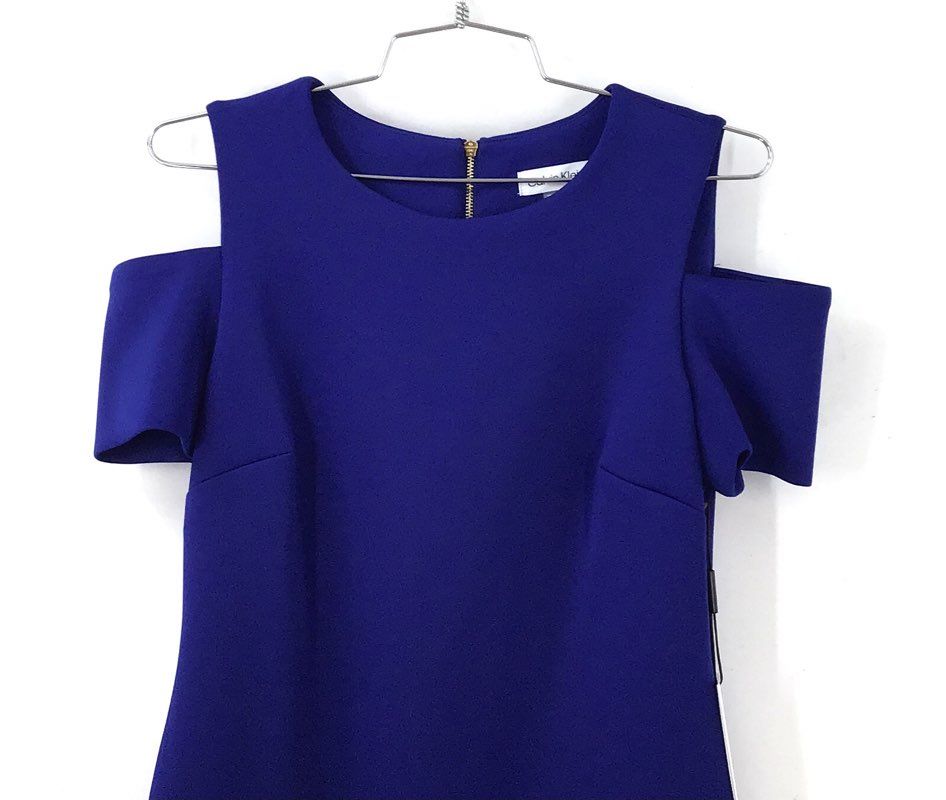 NWT Calvin Klein Women's Blue Sheath Dress - Size 6